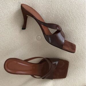 BY FAR Brown Strappy Heels